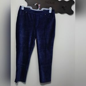 Susan Graver Ribbed Velor Blue Women's Jeans Size MP